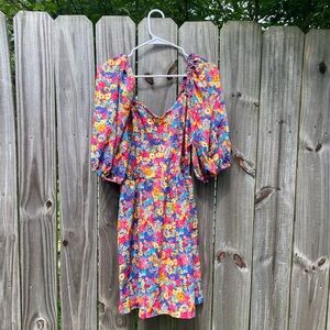 SHEIN Floral Puff Sleeve Dress